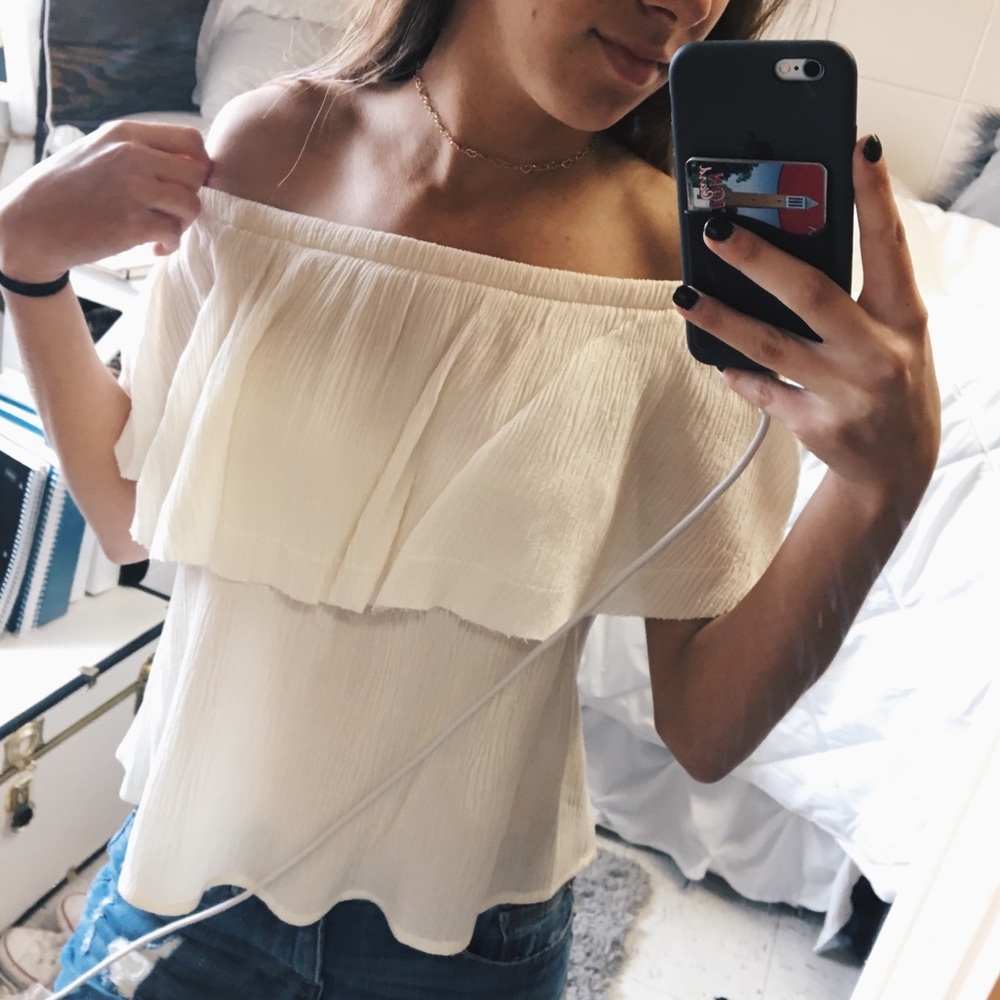 White Off the Shoulder Top | Urban Outfitters